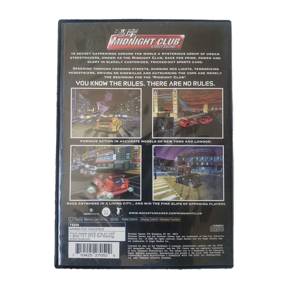 Midnight Club Street Racing PS2 w/ Manual. Very Good - Picture 2 of 6